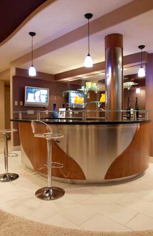 The bar in the lower level